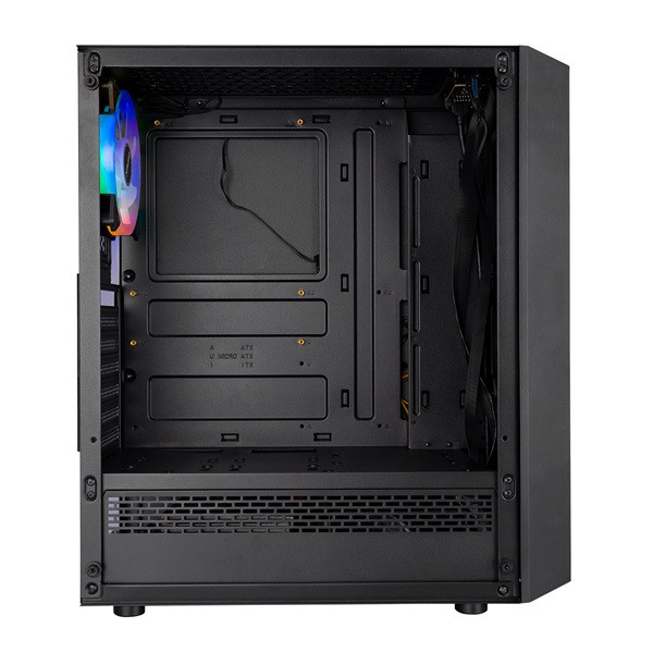 Everest számítógépház -  flat mesh (fekete; plexi; atx; alsó táp; 4x120mm; 1xusb3.0 + 2xusb2.0, i/o; porszűrő)