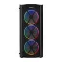 Everest számítógépház -  flat mesh (fekete; plexi; atx; alsó táp; 4x120mm; 1xusb3.0 + 2xusb2.0, i/o; porszűrő)