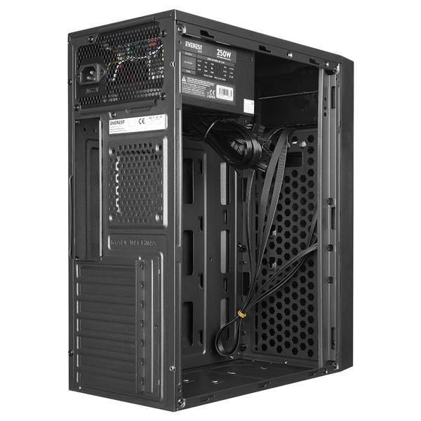 Everest számítógépház -  k210 peak 250w (fekete; micro atx / atx/mini-itx, 250w táp, 2xusb2.0 )