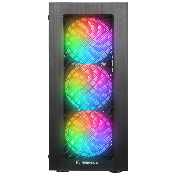 Everest számítógépház -  plaid v1 (fekete; üveg; atx; alsó táp; 4x120mm rgb, 1xusb3.0 + 2xusb2.0)