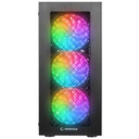 Everest számítógépház -  plaid v1 (fekete; üveg; atx; alsó táp; 4x120mm rgb, 1xusb3.0 + 2xusb2.0)