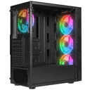 Everest számítógépház -  plaid v1 (fekete; üveg; atx; alsó táp; 4x120mm rgb, 1xusb3.0 + 2xusb2.0)