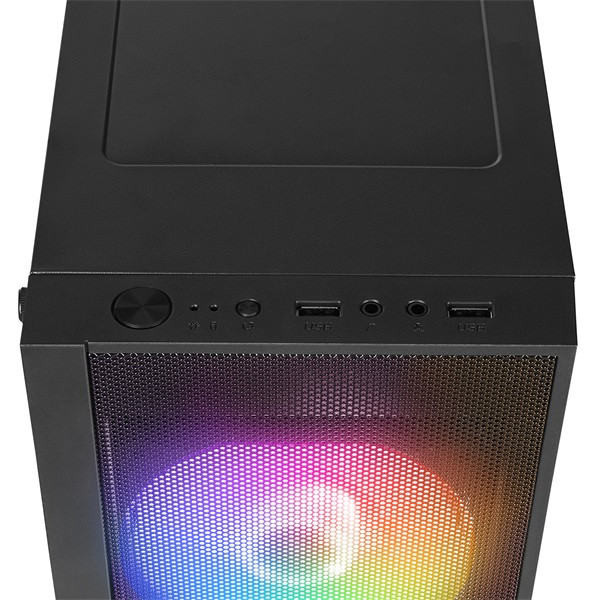 Everest számítógépház - minion mesh peak 300w (fekete; 2x12cm venti, micro atx / mini-itx, 300w táp)