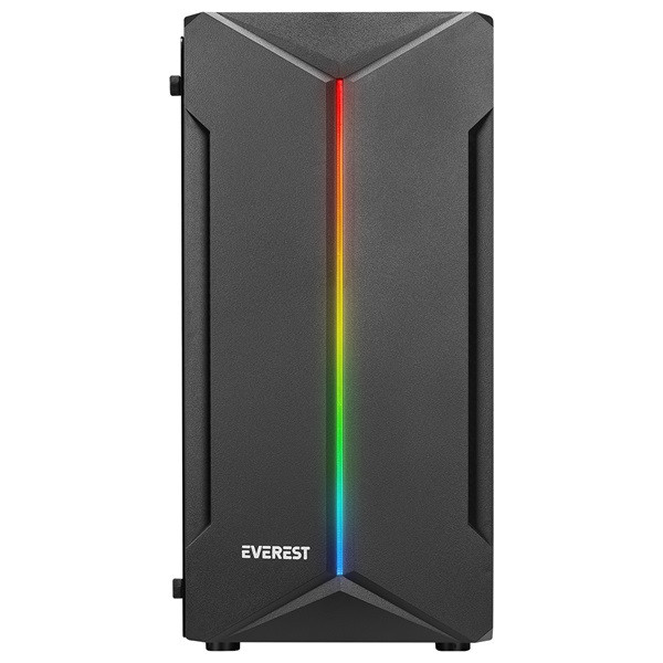 Everest számítógépház - saber rgb peak 250w (fekete; micro atx / mini-itx, 250w táp, 2xusb2.0 )