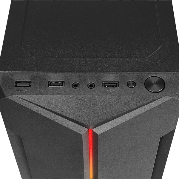 Everest számítógépház - saber rgb peak 250w (fekete; micro atx / mini-itx, 250w táp, 2xusb2.0 )