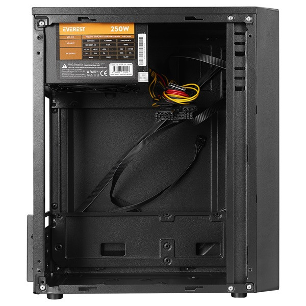 Everest számítógépház - warp peak 250w (fekete; micro atx / mini-itx, 250w táp, 2xusb2.0 )
