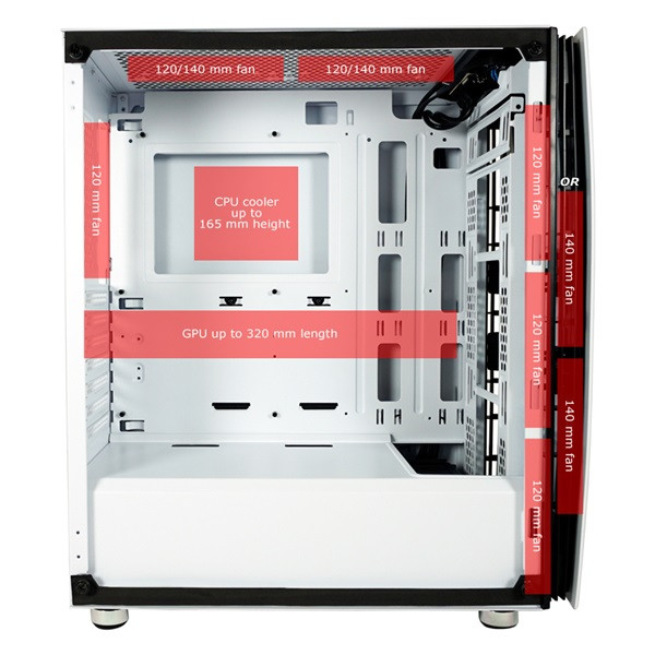 Lc-power számítógépház - 713w - bright sail x (fehér, fehér belső, ablakos, matx/atx, 2xusb-a 3.2, 1xusb-c 3.2)