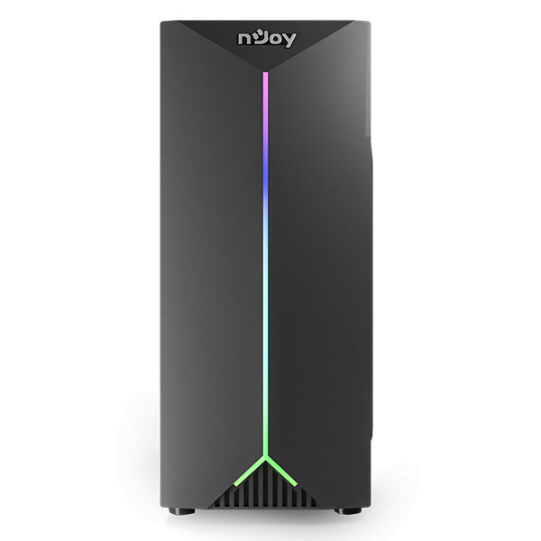 Njoy számítógépház -  anil (fekete, ablakos, atx, 1x12cm, 2xusb2.0, 1x usb3.0)