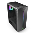 Njoy számítógépház -  anil (fekete, ablakos, atx, 1x12cm, 2xusb2.0, 1x usb3.0)