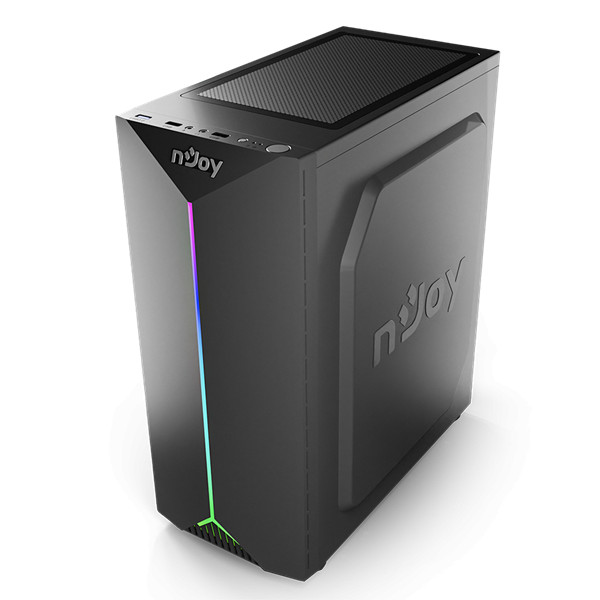Njoy számítógépház -  anil (fekete, ablakos, atx, 1x12cm, 2xusb2.0, 1x usb3.0)