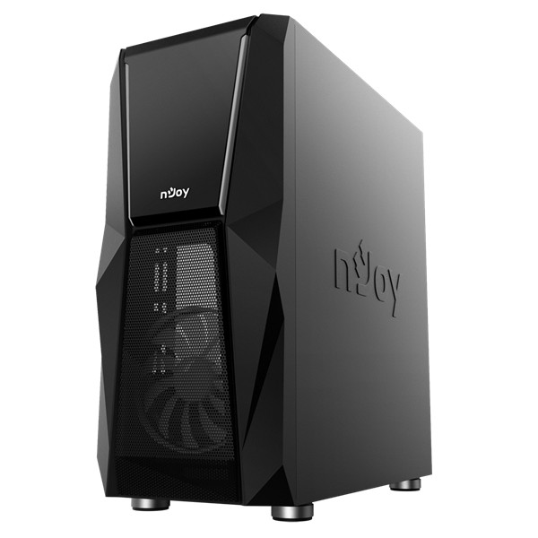 Njoy számítógépház -  fort (fekete, ablakos, atx, 2x12cm, 1xusb2.0, 2xusb3.0)