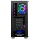Njoy számítógépház -  fort (fekete, ablakos, atx, 2x12cm, 1xusb2.0, 2xusb3.0)