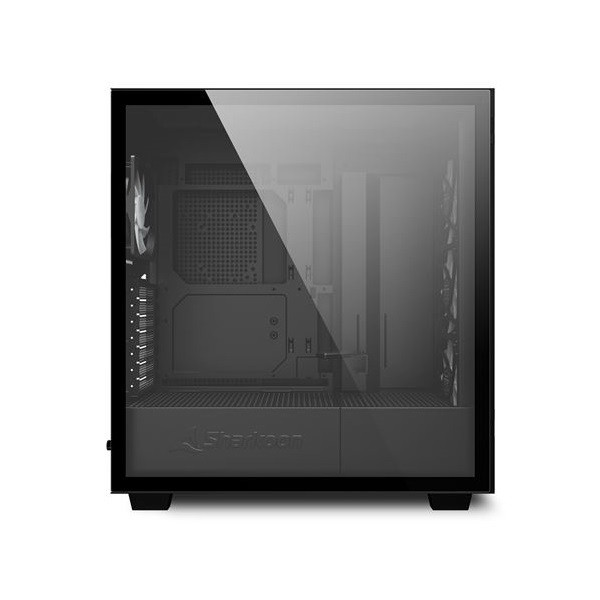 Sharkoon számítógépház - rebel c50 rgb black (fekete; ablakos; atx, 4x120mm rgb ventilátor; 2xusb3.0; 1xusb 3.2; i/o)