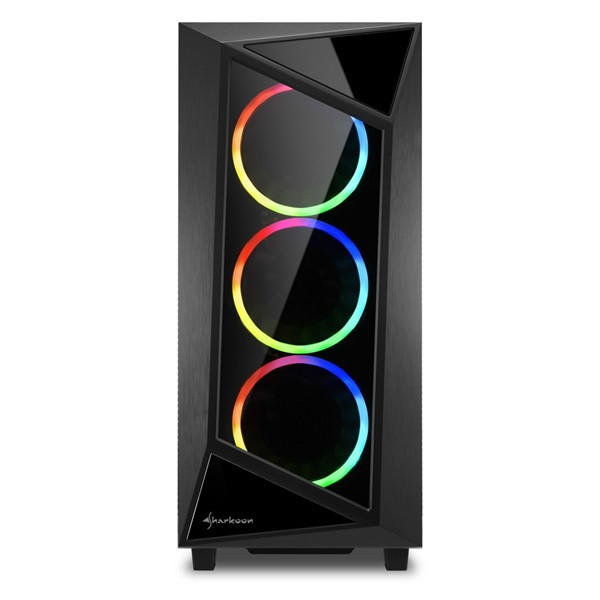 Sharkoon számítógépház - rev 200 rgb (fekete; atx,matx; alsó táp; 5x120mm v.; 2xusb3.0, 2xusb2.0, i/o)