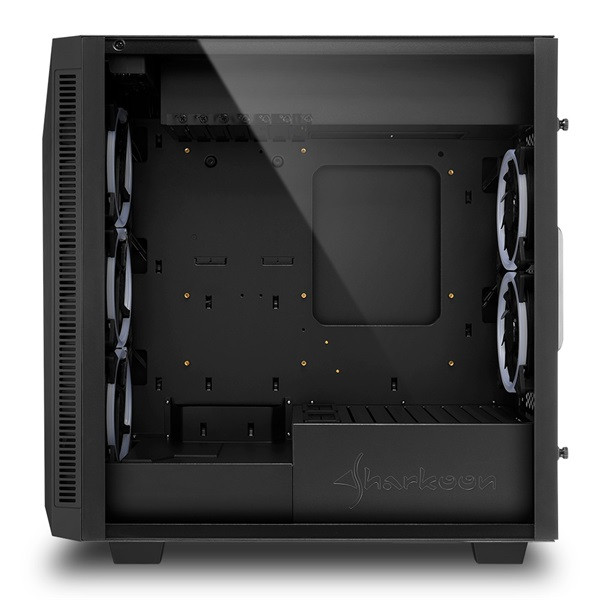 Sharkoon számítógépház - rev 200 rgb (fekete; atx,matx; alsó táp; 5x120mm v.; 2xusb3.0, 2xusb2.0, i/o)