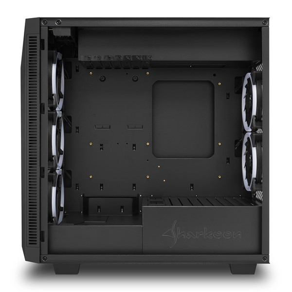 Sharkoon számítógépház - rev 200 rgb (fekete; atx,matx; alsó táp; 5x120mm v.; 2xusb3.0, 2xusb2.0, i/o)