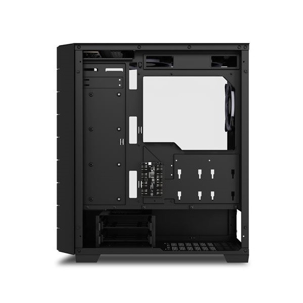 Sharkoon számítógépház - rgb hex (fekete; alsó táp; atx,matx; mitx; 6x120mm rgb led; 2xusb3.0 + 2xtype-c gen 2; i/o)