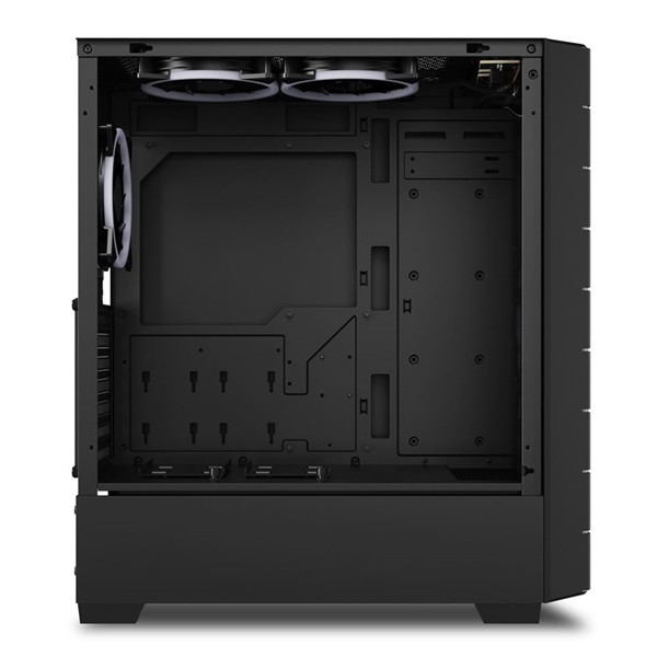 Sharkoon számítógépház - rgb hex (fekete; alsó táp; atx,matx; mitx; 6x120mm rgb led; 2xusb3.0 + 2xtype-c gen 2; i/o)