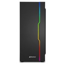 Sharkoon számítógépház - rgb slider black (fekete; üveg oldal; alsó táp; atx; 6x120mm; 2xusb3.0; 1xusb2.0; i/o)