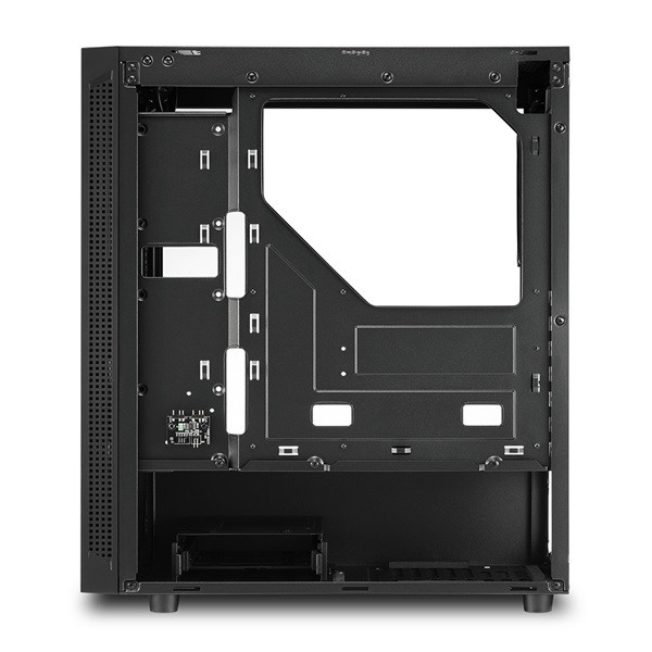 Sharkoon számítógépház - rgb slider black (fekete; üveg oldal; alsó táp; atx; 6x120mm; 2xusb3.0; 1xusb2.0; i/o)