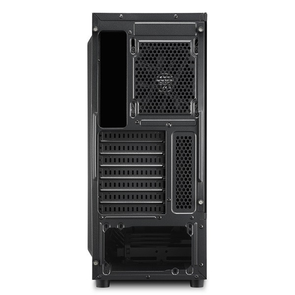 Sharkoon számítógépház - rgb slider black (fekete; üveg oldal; alsó táp; atx; 6x120mm; 2xusb3.0; 1xusb2.0; i/o)