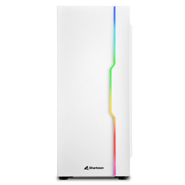 Sharkoon számítógépház - rgb slider white (fehér; üveg oldal; alsó táp; atx; 6x120mm; 2xusb3.0; 1xusb2.0; i/o)