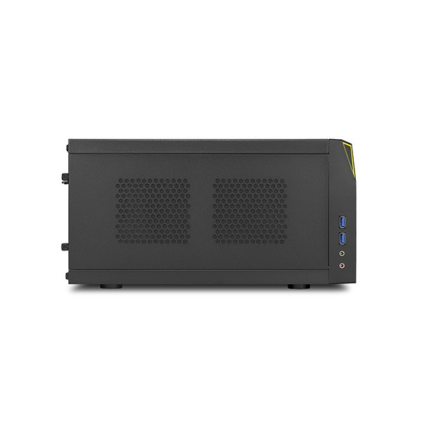 Sharkoon számítógépház - shark zone c10 (fekete; fekete belső; mitx; 2xusb3.0; 2xusb2.0; i/o; 120mm ventilátor)