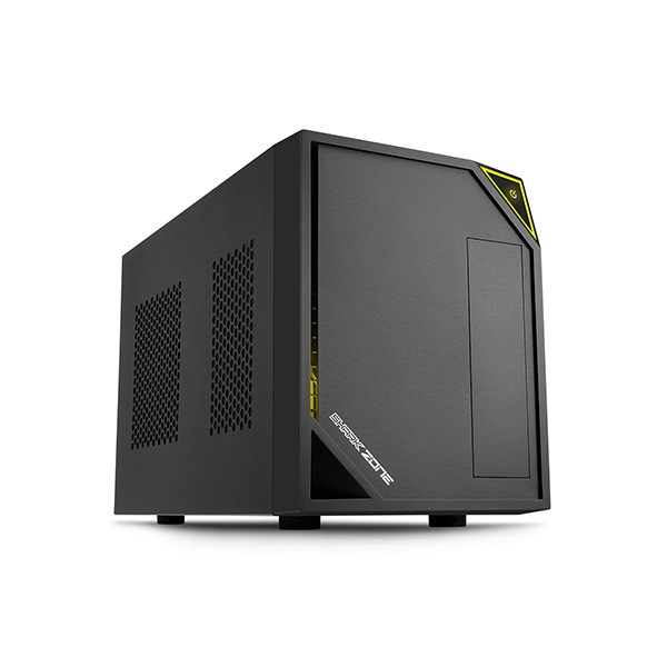Sharkoon számítógépház - shark zone c10 (fekete; fekete belső; mitx; 2xusb3.0; 2xusb2.0; i/o; 120mm ventilátor)