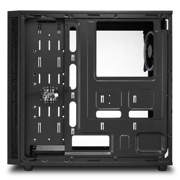 Sharkoon számítógépház - tg4 rgb (fekete; üveg oldal; alsó táp; atx; 4x120mm rgb ventillátor; 2xusb3.0; i/o)
