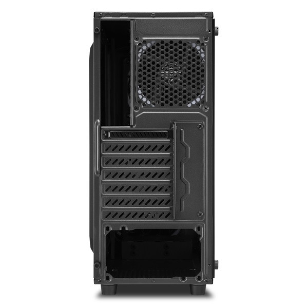 Sharkoon számítógépház - tg4 rgb (fekete; üveg oldal; alsó táp; atx; 4x120mm rgb ventillátor; 2xusb3.0; i/o)