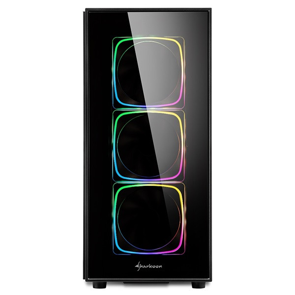 Sharkoon számítógépház - tg6 rgb (fekete; atx,matx; alsó táp; 4x120mm v.; 2xusb3.0, 2xusb2.0, i/o)