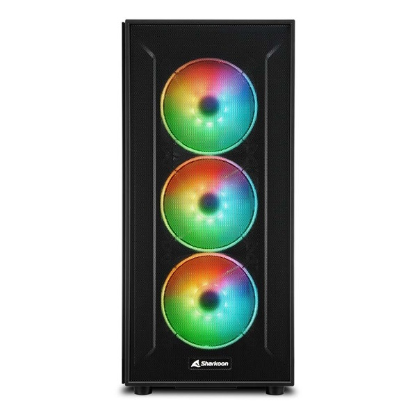 Sharkoon számítógépház - tg6m rgb (fekete; atx,matx; alsó táp; 7x120mm v.; 2xusb3.0, 2xusb2.0, i/o)