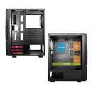 Spirit of gamer számítógépház - clone 3 black (fekete, ablakos, 8x12cm ventilátor, alsó táp,  atx, 1xusb3.0, 2xusb2.0)