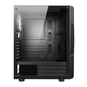 Spirit of gamer számítógépház - clone 3 black (fekete, ablakos, 8x12cm ventilátor, alsó táp,  atx, 1xusb3.0, 2xusb2.0)