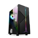 Spirit of gamer számítógépház - clone 3 black (fekete, ablakos, 8x12cm ventilátor, alsó táp,  atx, 1xusb3.0, 2xusb2.0)