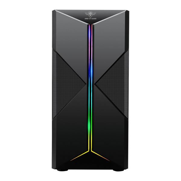 Spirit of gamer számítógépház - clone 3 black (fekete, ablakos, 8x12cm ventilátor, alsó táp,  atx, 1xusb3.0, 2xusb2.0)
