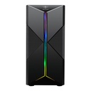 Spirit of gamer számítógépház - clone 3 black (fekete, ablakos, 8x12cm ventilátor, alsó táp,  atx, 1xusb3.0, 2xusb2.0)