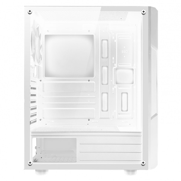 Spirit of gamer számítógépház - clone 3 white (fekete, ablakos, 8x12cm ventilátor, alsó táp,  atx, 1xusb3.0, 2xusb2.0)