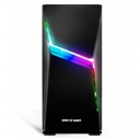 Spirit of gamer számítógépház - clone 4 black (fekete, ablakos, 8x12cm ventilátor, alsó táp,  atx, 1xusb3.0, 2xusb2.0)