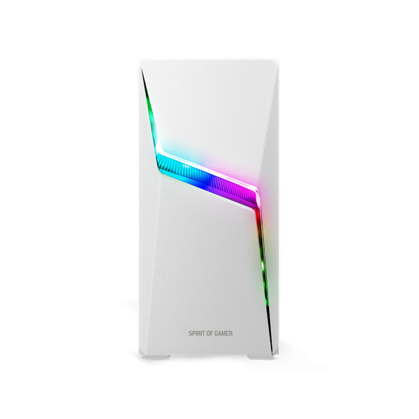 Spirit of gamer számítógépház - clone 4 white (fekete, ablakos, 8x12cm ventilátor, alsó táp,  atx, 1xusb3.0, 2xusb2.0)