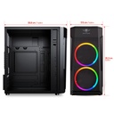 Spirit of gamer számítógépház - deathmatch 3 rgb (fekete, ablakos, 2x12cm, ventilátor matx, itx, 1xusb3.0, 2xusb2.0)