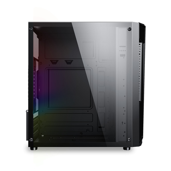 Spirit of gamer számítógépház - deathmatch 3 rgb (fekete, ablakos, 2x12cm, ventilátor matx, itx, 1xusb3.0, 2xusb2.0)