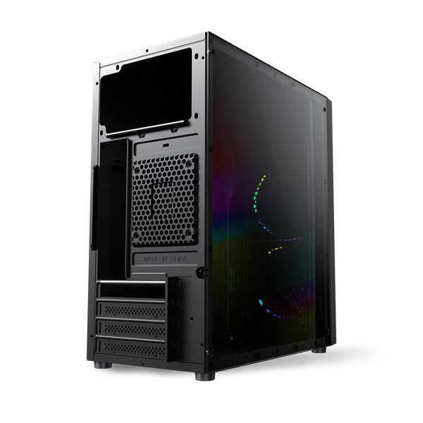 Spirit of gamer számítógépház - deathmatch 3 rgb (fekete, ablakos, 2x12cm, ventilátor matx, itx, 1xusb3.0, 2xusb2.0)
