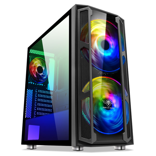 Spirit of gamer számítógépház - ghost 5 rgb (fekete, ablakos, 2x20cm, 4x12cm ventilátor, atx, matx, 2xusb3.0, 1xusb2.0)