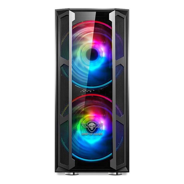 Spirit of gamer számítógépház - ghost 5 rgb (fekete, ablakos, 2x20cm, 4x12cm ventilátor, atx, matx, 2xusb3.0, 1xusb2.0)