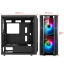Spirit of gamer számítógépház - ghost 5 rgb (fekete, ablakos, 2x20cm, 4x12cm ventilátor, atx, matx, 2xusb3.0, 1xusb2.0)
