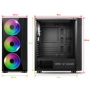 Spirit of gamer számítógépház - ghost iii rgb (fekete, ablakos, 8x12cm ventilátor, atx, matx, 2xusb3.0, 1xusb2.0)