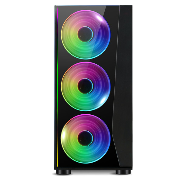 Spirit of gamer számítógépház - ghost iii rgb (fekete, ablakos, 8x12cm ventilátor, atx, matx, 2xusb3.0, 1xusb2.0)