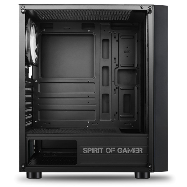 Spirit of gamer számítógépház - ghost iii rgb (fekete, ablakos, 8x12cm ventilátor, atx, matx, 2xusb3.0, 1xusb2.0)