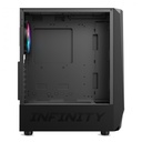 Spirit of gamer számítógépház - infinity black (fekete, ablakos, 8x12cm ventilátor, alsó táp,  atx, 1xusb3.0, 2xusb2.0)